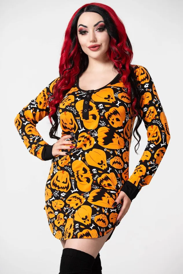 Women Loungewear Killstar Night Harvest Henley Dress