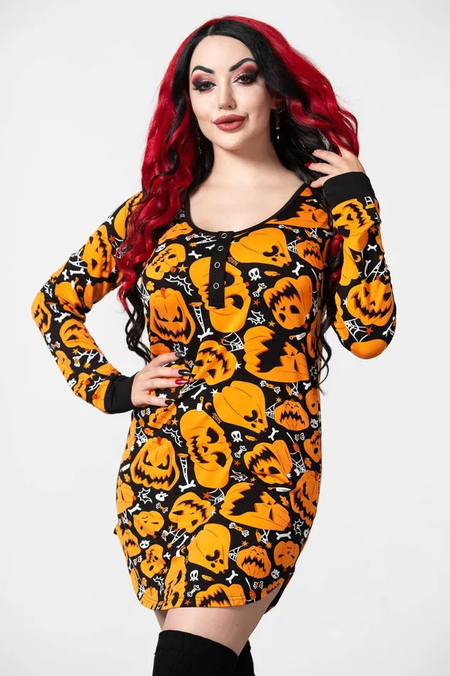 Women Loungewear Killstar Night Harvest Henley Dress
