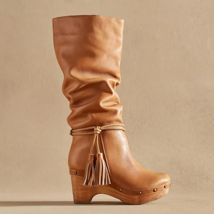 Women Lucia Clog Boots Tan Sundance Catalog Boots