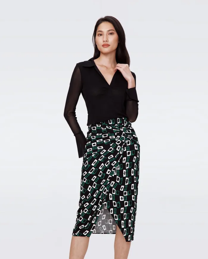Women Mackenzie Mesh Top Black DVF Tops