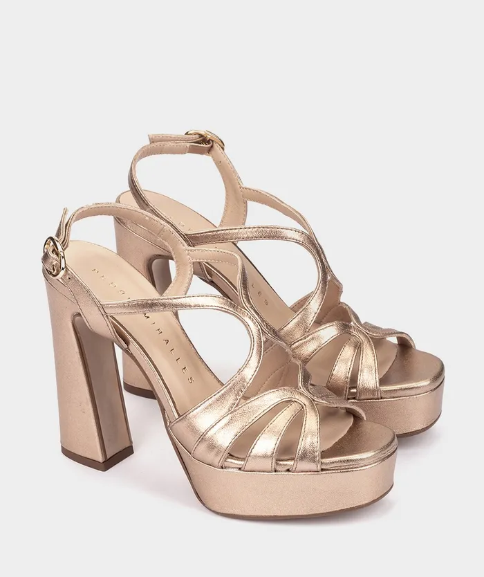 Women Malawi Metallic 8211 Heeled Sandals Pedro Miralles