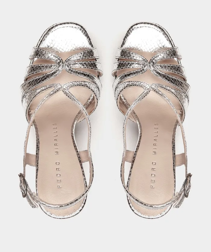 Women Malawi Metallic 8211 Heeled Sandals Pedro Miralles