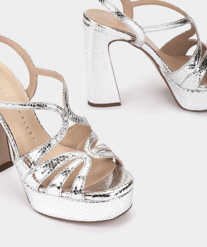 Women Malawi Metallic 8211 Heeled Sandals Pedro Miralles