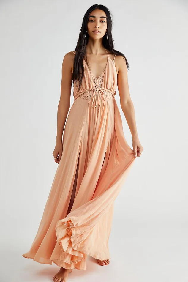 Women Maxi Dresses Free People Coming Through Maxi Dress Honey Suckle