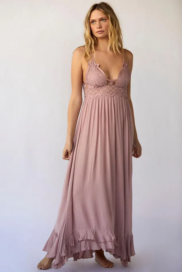 Women Maxi Dresses Free People FP One Adella Maxi Slip Mauve