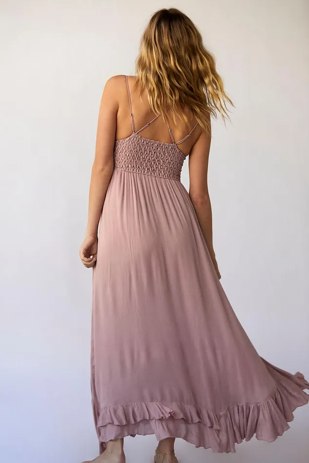 Women Maxi Dresses Free People FP One Adella Maxi Slip Mauve