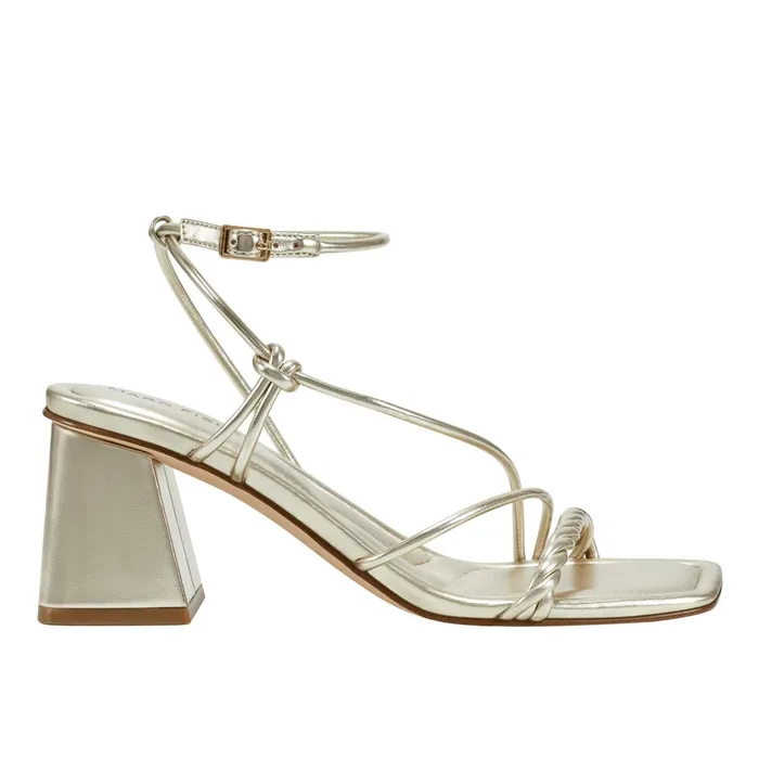 Women Meggiane Block Heel Sandal Platino Marc Fisher Sandals
