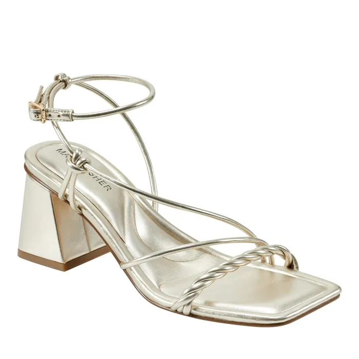 Women Meggiane Block Heel Sandal Platino Marc Fisher Sandals