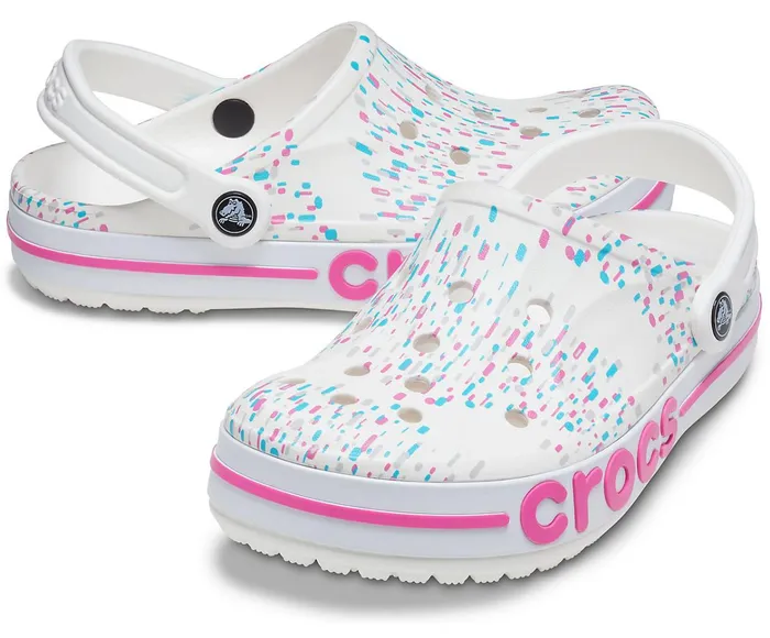 WomenMen Bayaband Seasonal Printed Clog White Multi Crocs Clogs