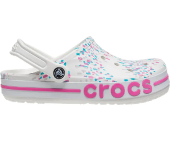 WomenMen Bayaband Seasonal Printed Clog White Multi Crocs Clogs