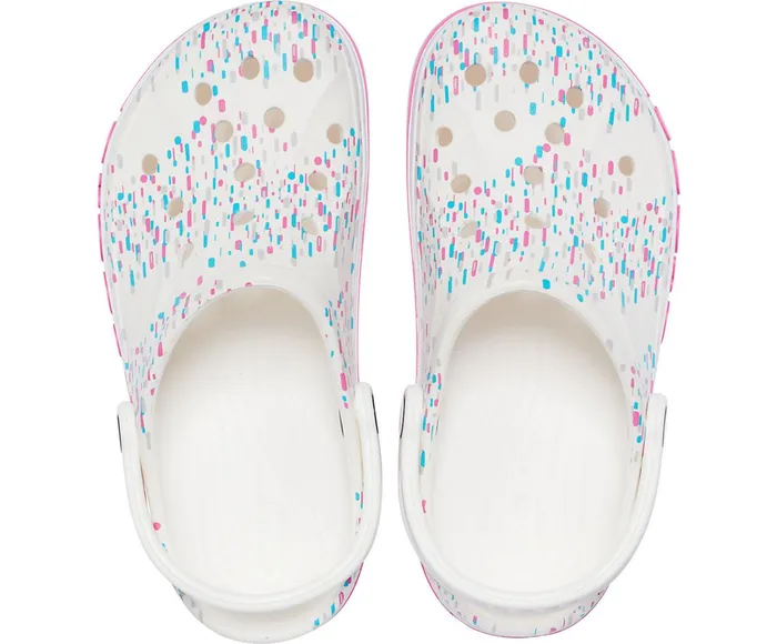 WomenMen Bayaband Seasonal Printed Clog White Multi Crocs Clogs