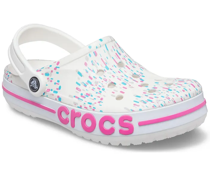 WomenMen Bayaband Seasonal Printed Clog White Multi Crocs Clogs