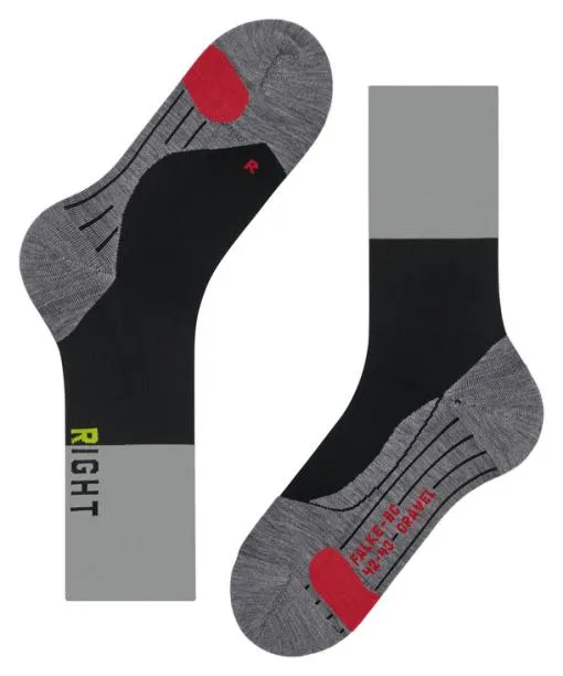 WomenMen BC Gravel Unisex Biking Socks Black FALKE Cycling Socks