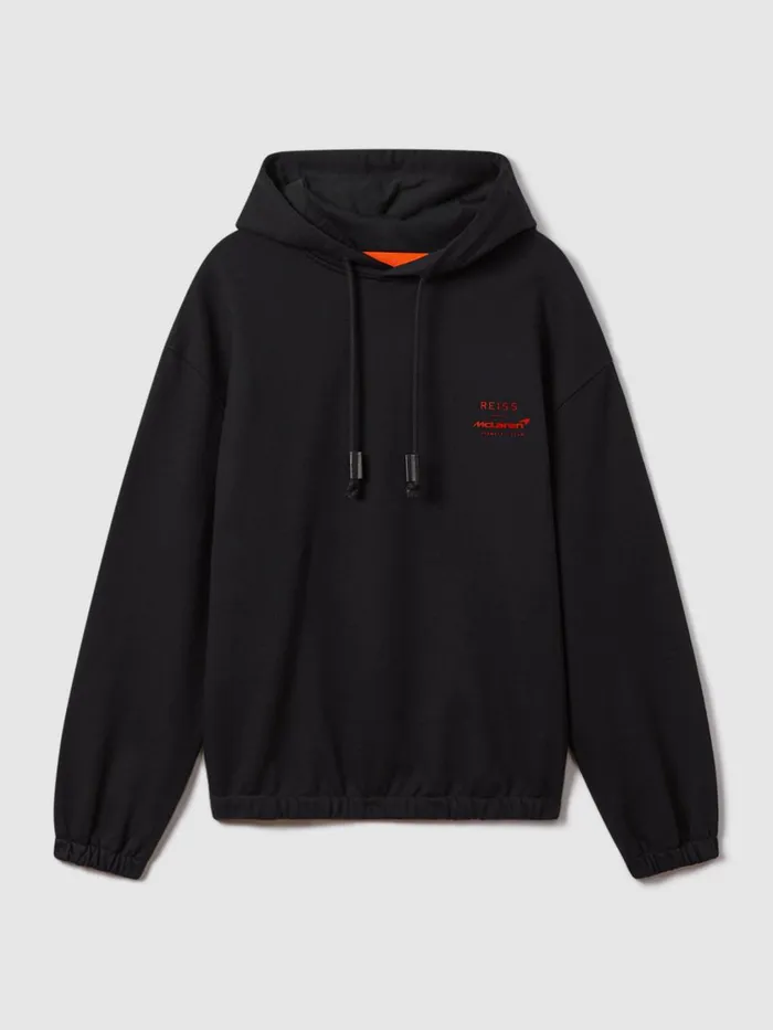 WomenMen Reiss Tops F1 Elasticated Cotton Hoodie Black