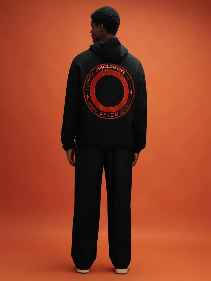 WomenMen Reiss Tops F1 Elasticated Cotton Hoodie Black