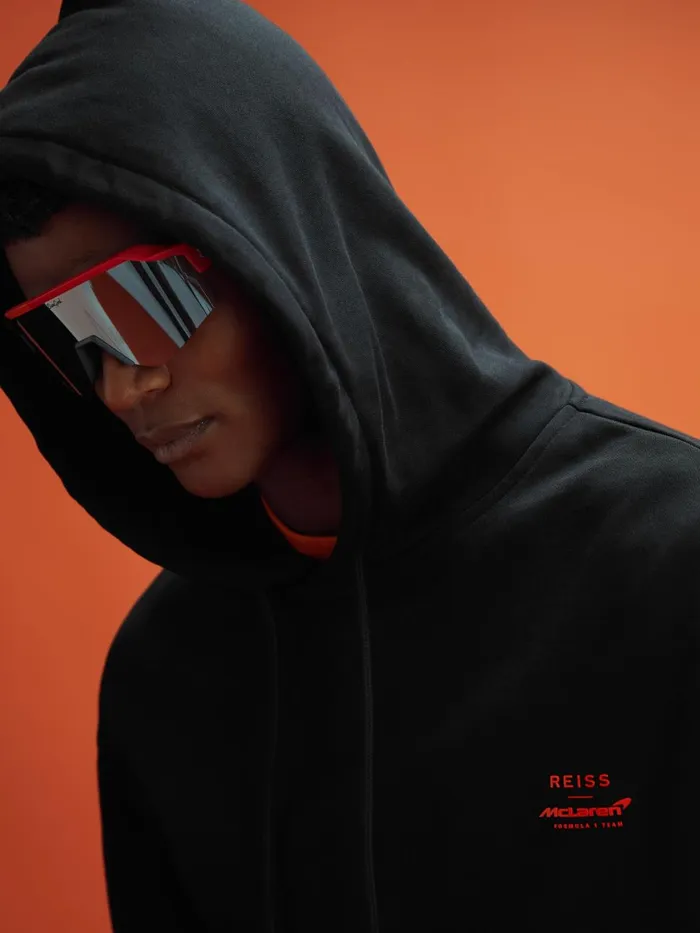 WomenMen Reiss Tops F1 Elasticated Cotton Hoodie Black