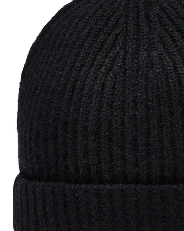 WomenMen Unisex Ribbed Cashmere HatIn Black Black NPeal Hats