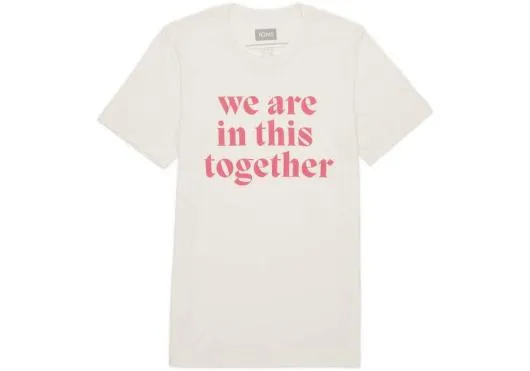 WomenMen We Are In This Together Short Sleeve Crew Tee Natural Multi TOMS Tees