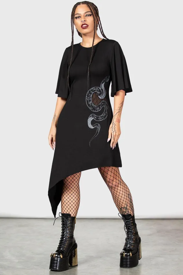 Women Mini Killstar Maple Asymmetric Dress