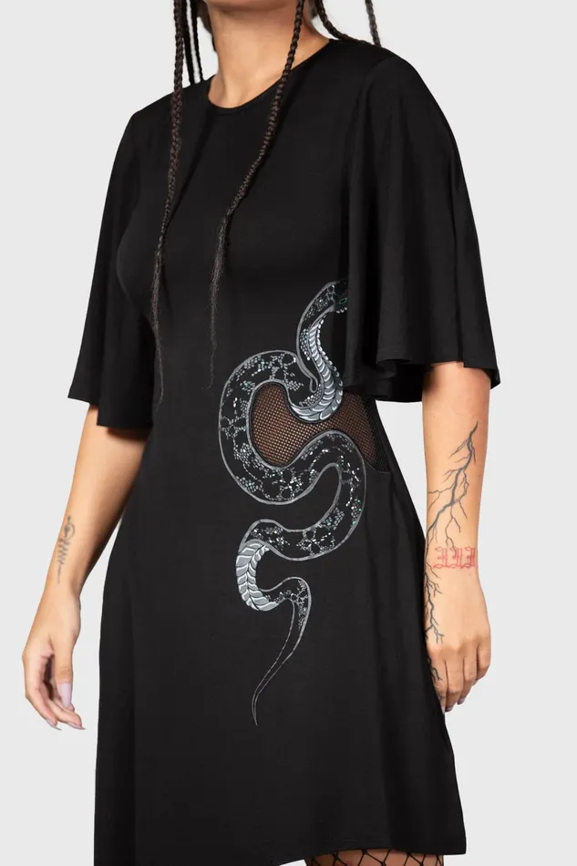 Women Mini Killstar Maple Asymmetric Dress