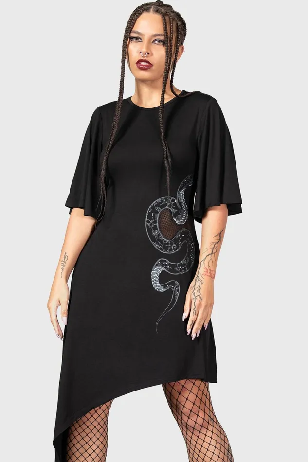 Women Mini Killstar Maple Asymmetric Dress