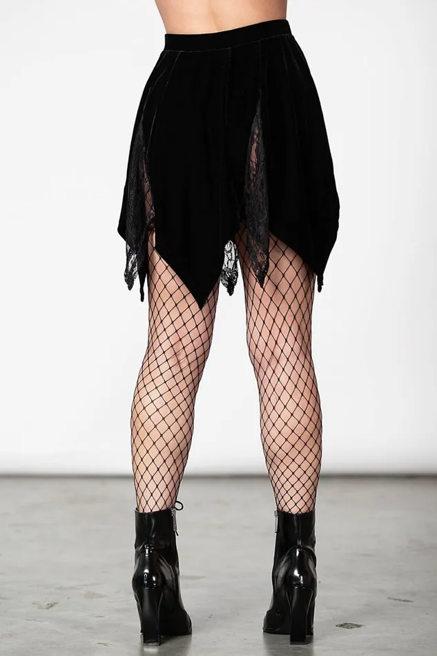 Women Mini Skirts Killstar Lester Velvet Mini Skirt B