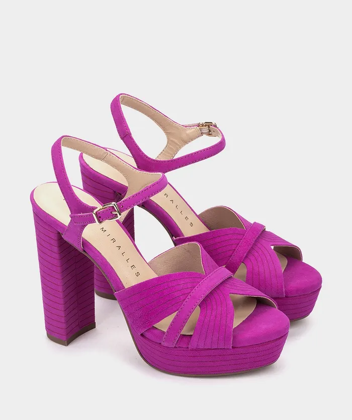 Women Montefioralle Purple 8211 Heeled Sandals Pedro Miralles