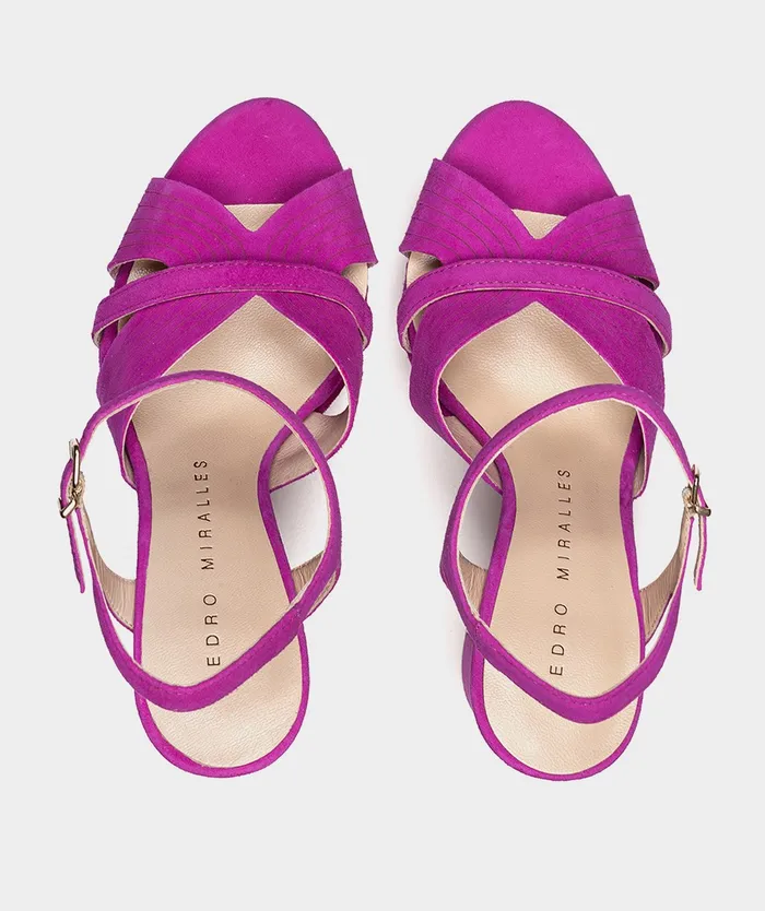 Women Montefioralle Purple 8211 Heeled Sandals Pedro Miralles
