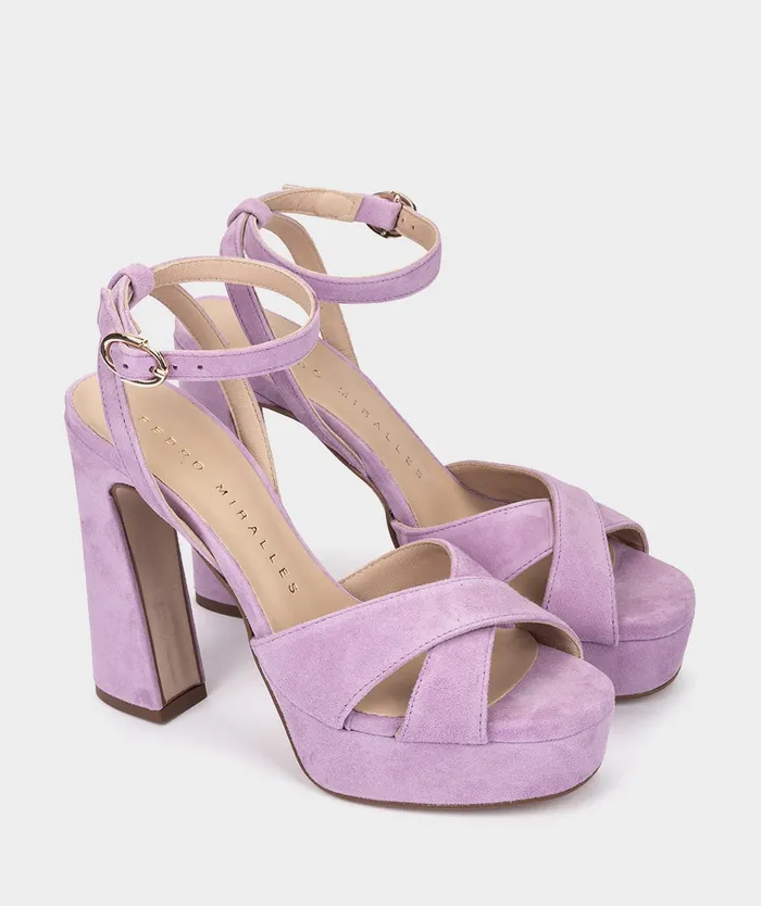 Women Montpellier Purple 8211 Heeled Sandals Pedro Miralles