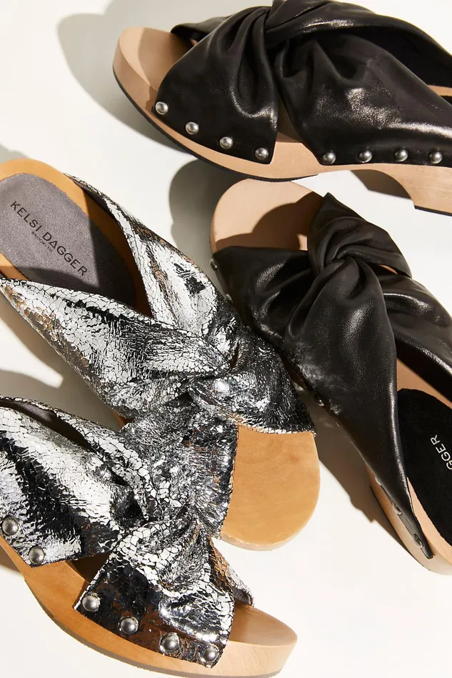 Women Mules Free People Lyric Studded Clogs Black