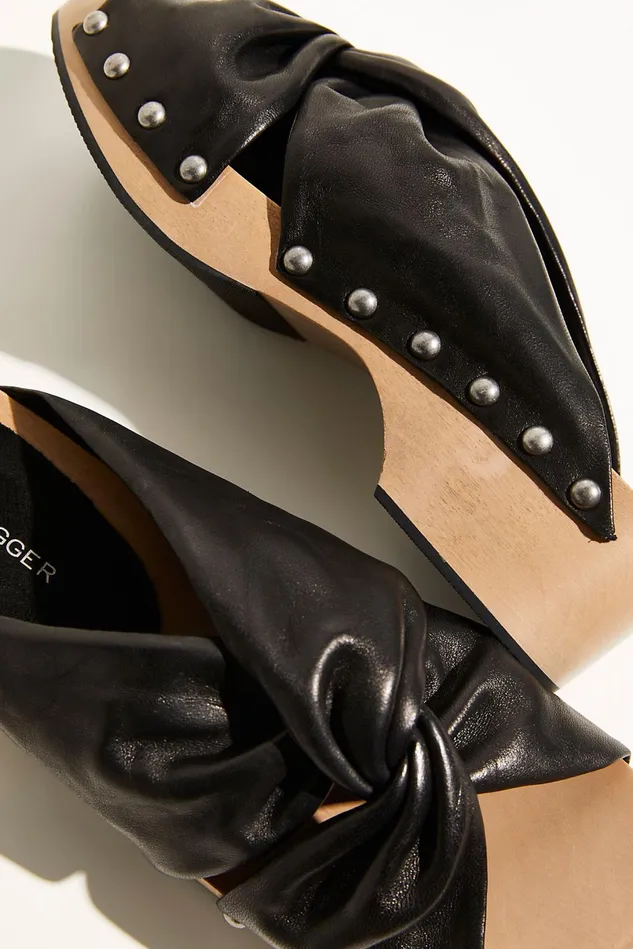 Women Mules Free People Lyric Studded Clogs Black