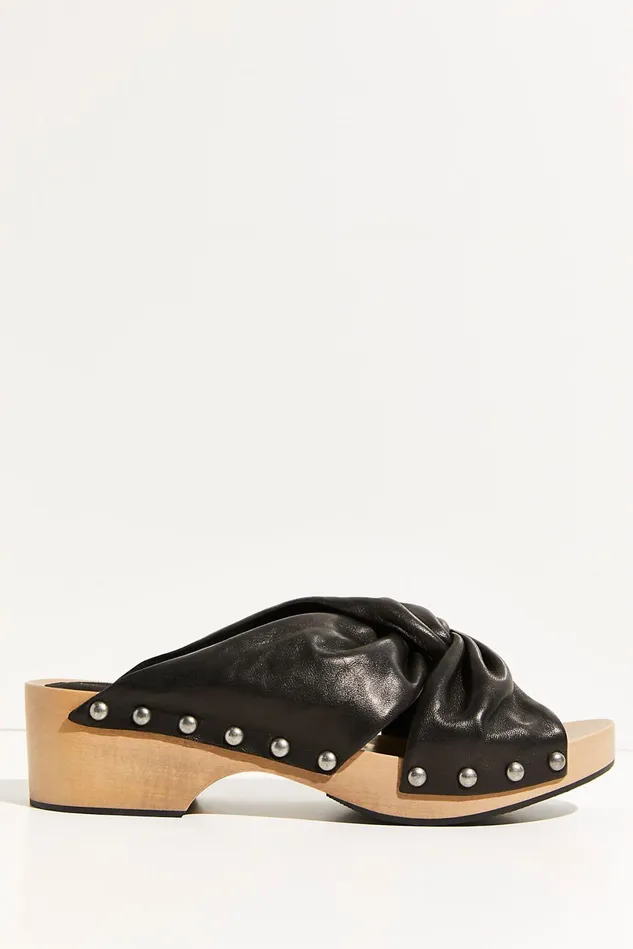 Women Mules Free People Lyric Studded Clogs Black