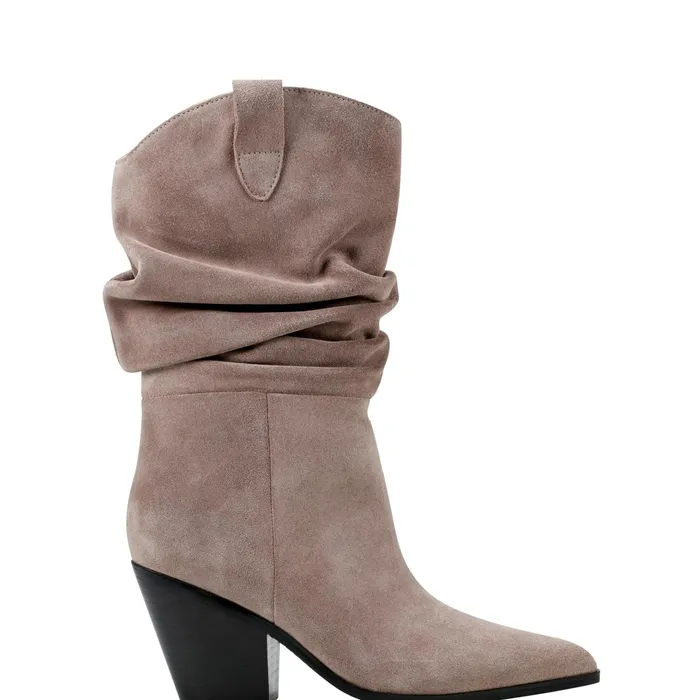 Women Myleea Slouchy Boot Natural Suede Marc Fisher Boots and Booties