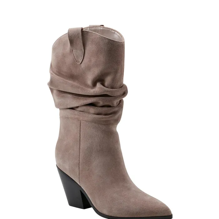 Women Myleea Slouchy Boot Natural Suede Marc Fisher Boots and Booties