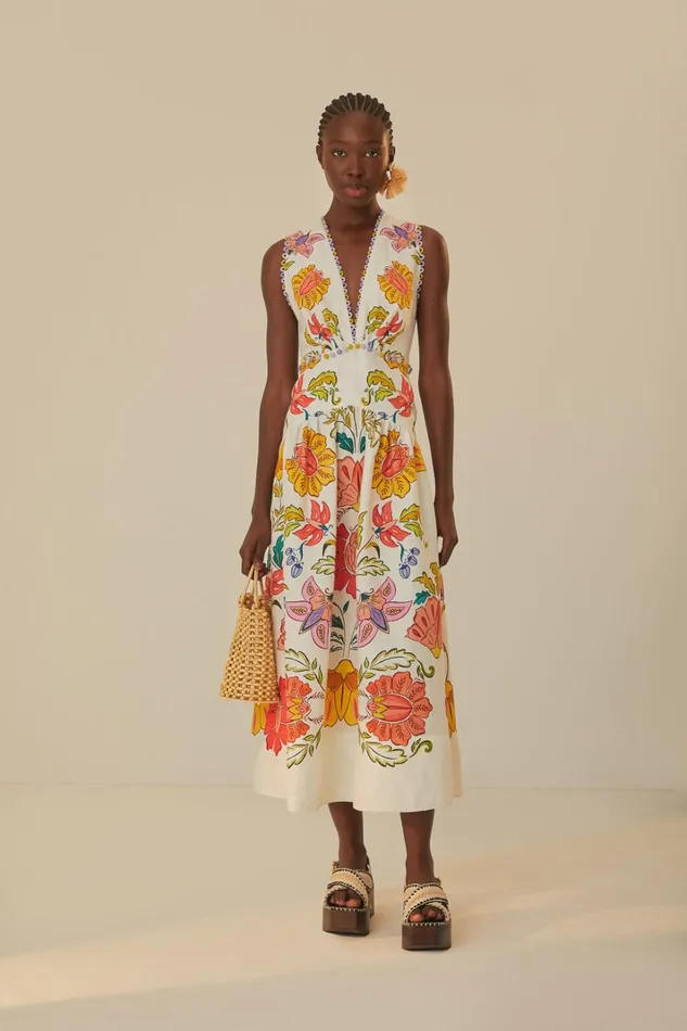 Women OffWhite Floral Insects Euroflax Premium Linen Maxi Dress Floral Insects Offwhite FARM Rio Maxi Dresses Women OffWhite Floral Insects Euroflax Premium Linen Maxi Dress Floral Insects Offwhite FARM Rio Maxi Dresses