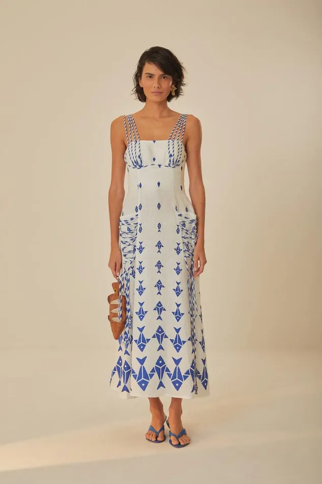 Women OffWhite Graphic Fishes Euroflax Premium Linen Maxi Dress Graphic Fishes Offwhite FARM Rio Maxi Dresses Women OffWhite Graphic Fishes Euroflax Premium Linen Maxi Dress Graphic Fishes Offwhite FARM Rio Maxi Dresses