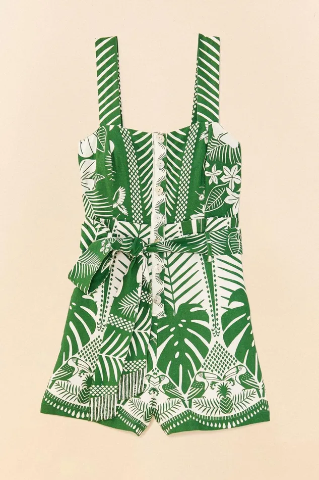 Women OffWhite Macaw Elegance Romper Macaw Elegance Offwhite FARM Rio Rompers