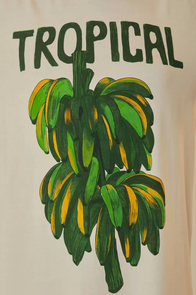 Women OffWhite Tropical Organic Cotton TShirt Dress Offwhite FARM Rio Tshirts