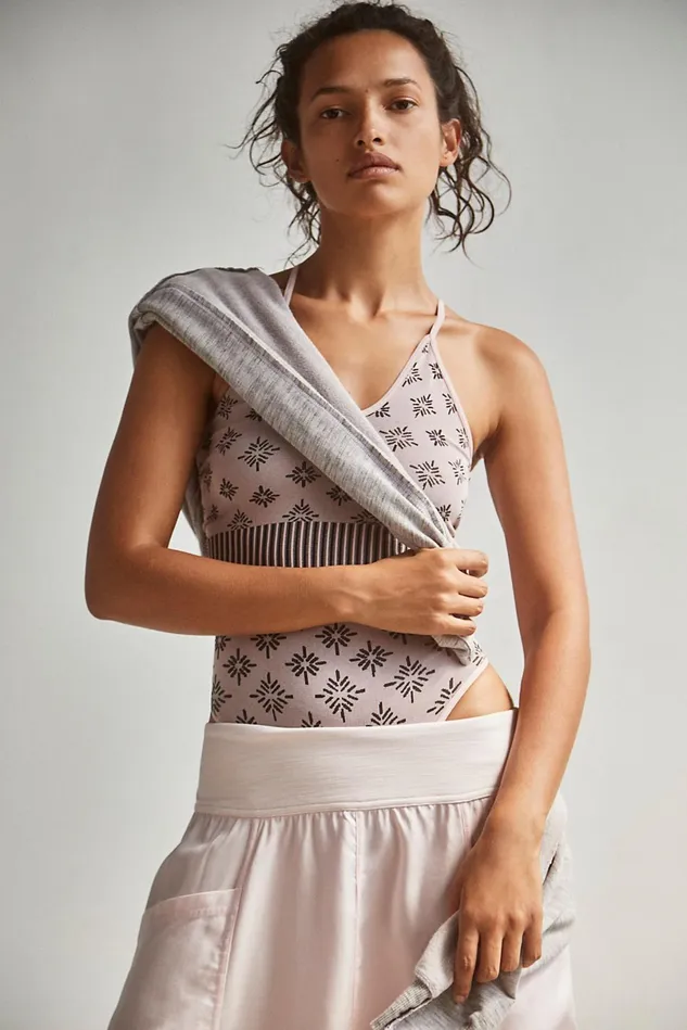 Women OnePieces Free People Wham Bam Leotard Blush Combo