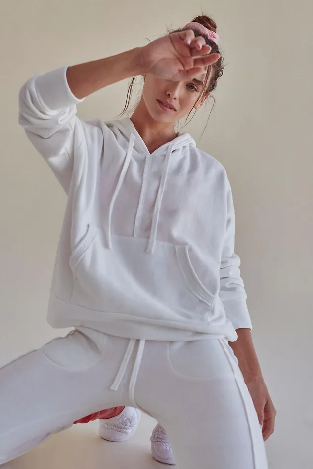 Women Outerwear Free People Work It Out Hoodie White