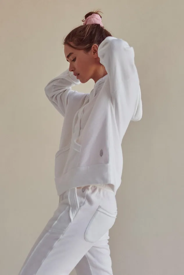 Women Outerwear Free People Work It Out Hoodie White