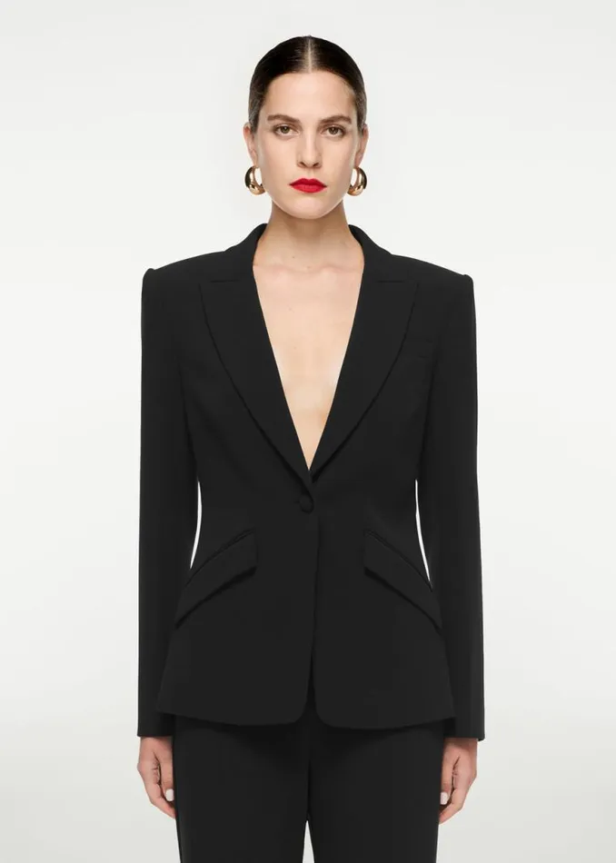 Women Outerwear Roland Mouret Single Breasted Stretch Cady Blazer