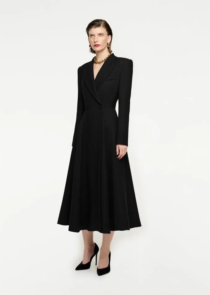 Women Outerwear Roland Mouret Wool Twill Coat