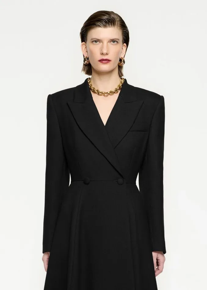 Women Outerwear Roland Mouret Wool Twill Coat