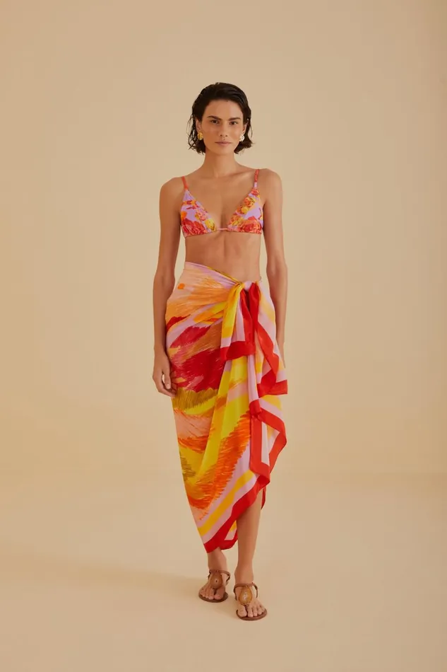Women Painted Fishes Sarong Painted Fishes Lilac FARM Rio Sarongs