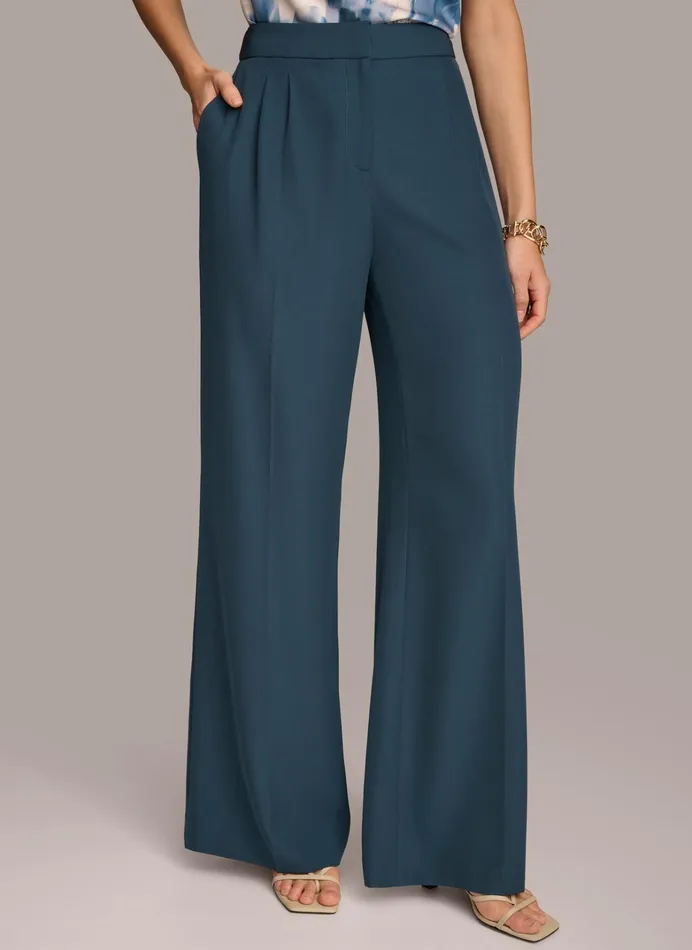 Women Pants Donna Karan SOFT SUITING WIDE LEG PANT Tide