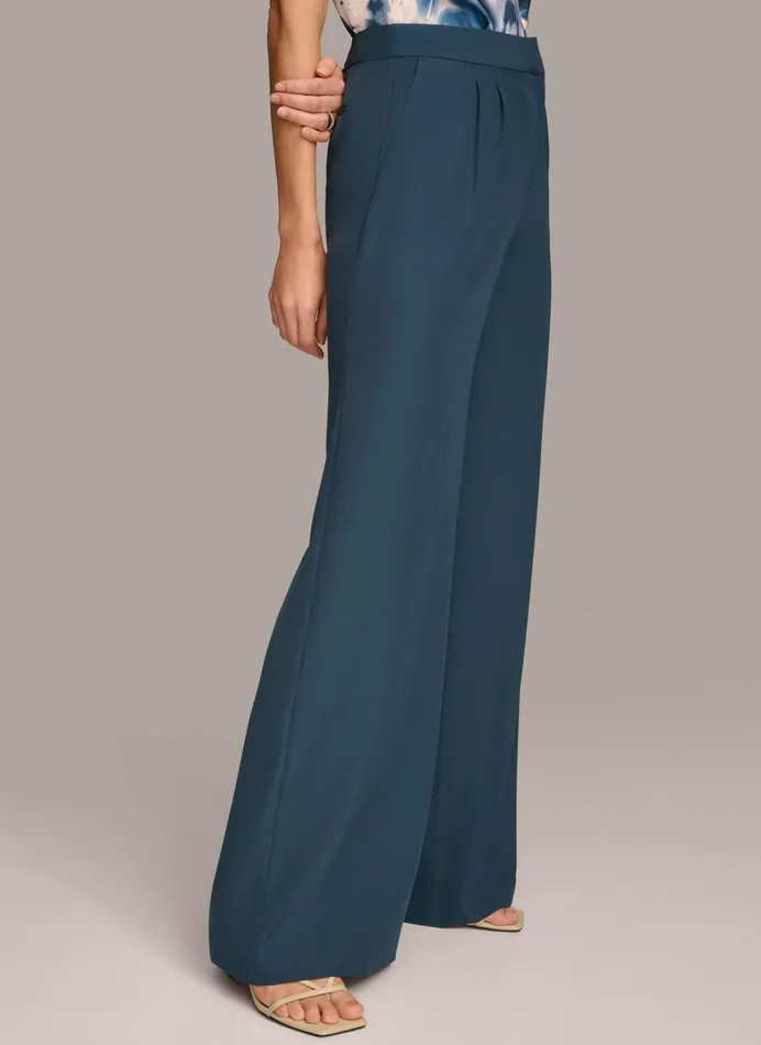 Women Pants Donna Karan SOFT SUITING WIDE LEG PANT Tide