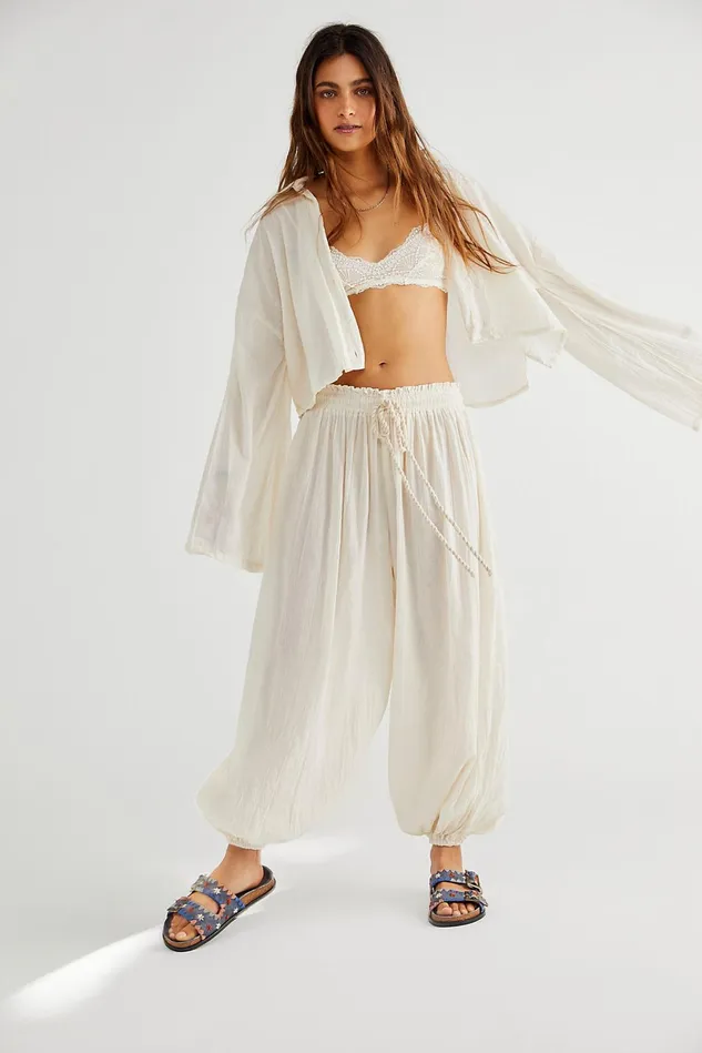 Women Pants Free People Dream Away Suit Natural
