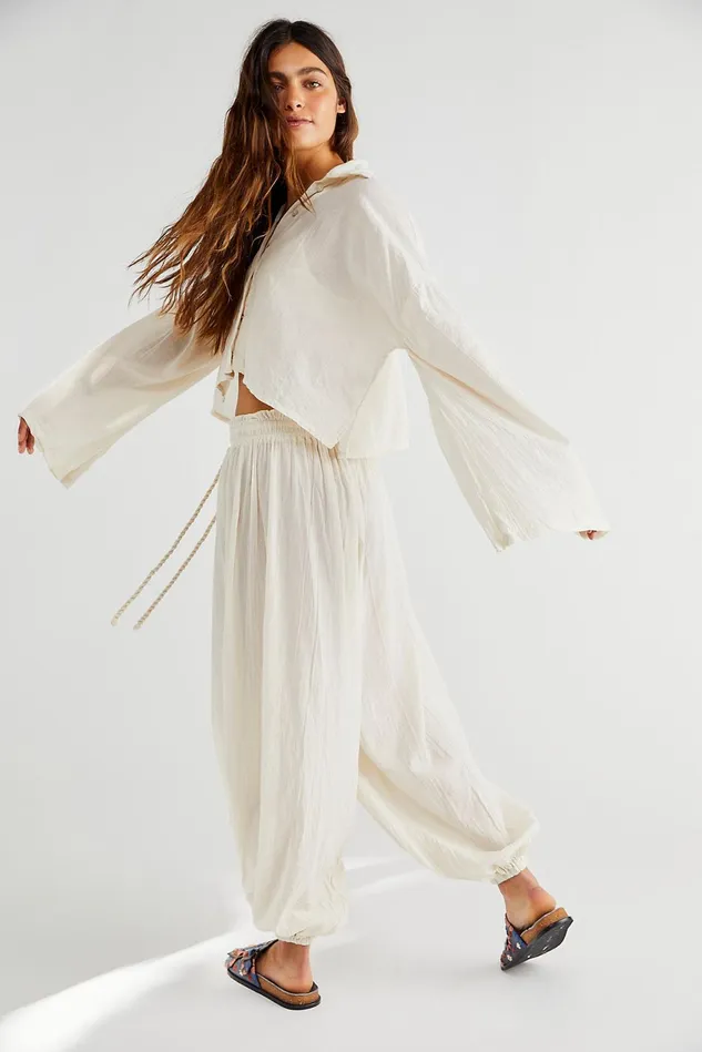 Women Pants Free People Dream Away Suit Natural