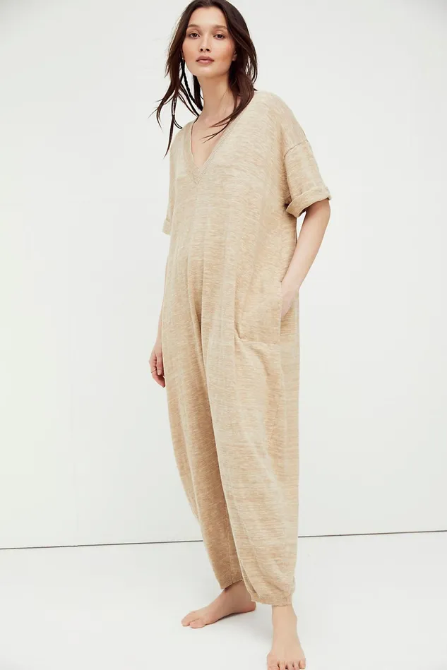Women Pants Free People Everyday Sweater One Piece Oatmeal